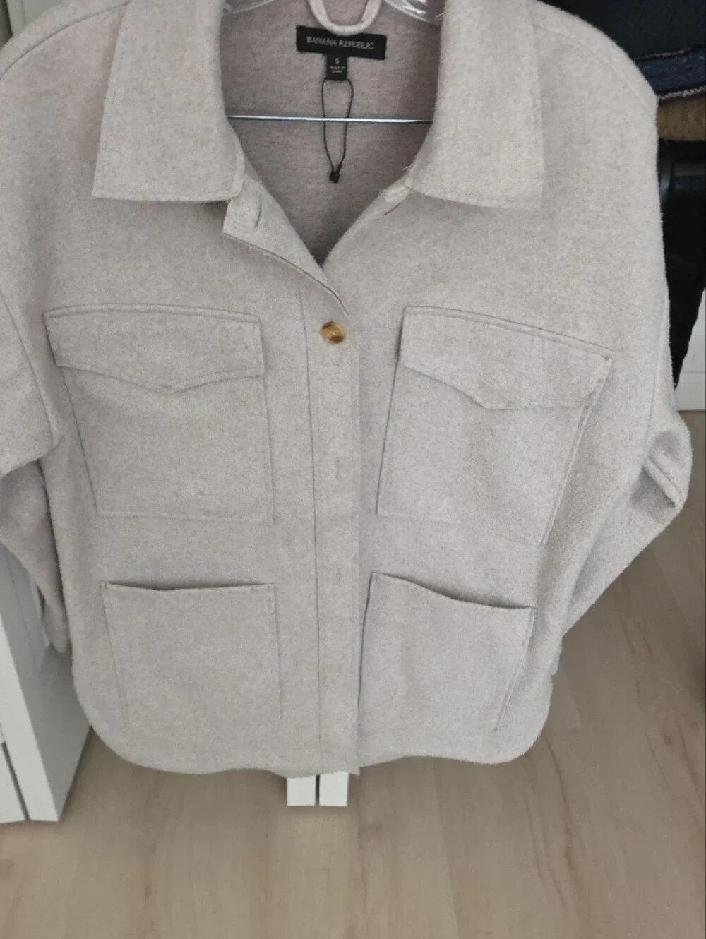 Banana Republic Light Beige Wool-Blend Shacket